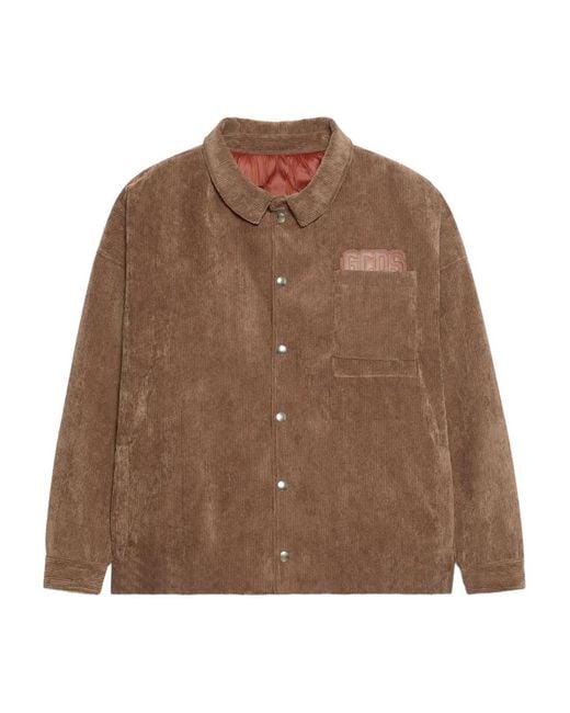 Gcds Brown Corduroy Shirt Jacket for men