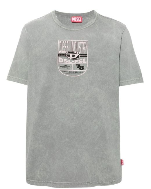 Camiseta T-JUST-N17 con efecto envejecido DIESEL de hombre de color Gray