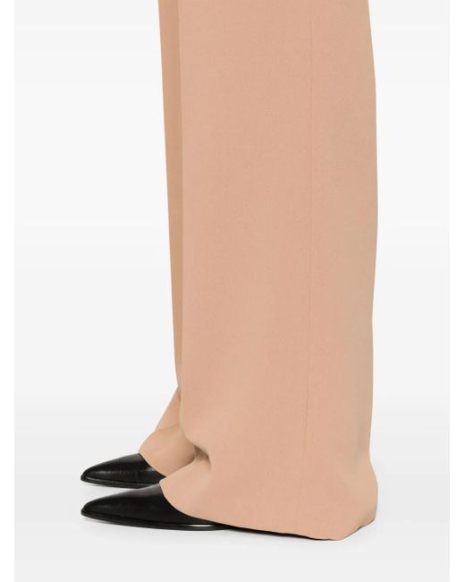 Elisabetta Franchi Natural Gerade Krepphose Mit Emblem