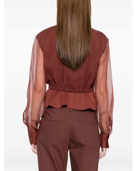 Brunello Cucinelli Red Cotton Polyamide Silk Shirt