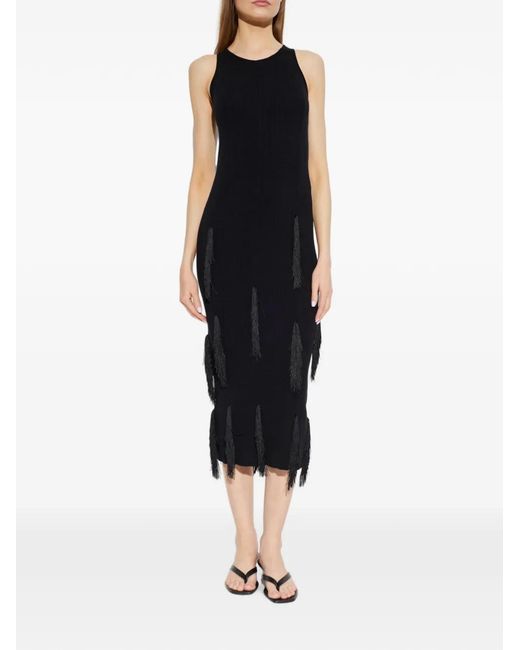 IRO Black Midi Fringe Dress