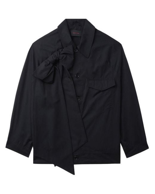 Simone Rocha Blue Bow-detail Cotton Shirt Jacket for men