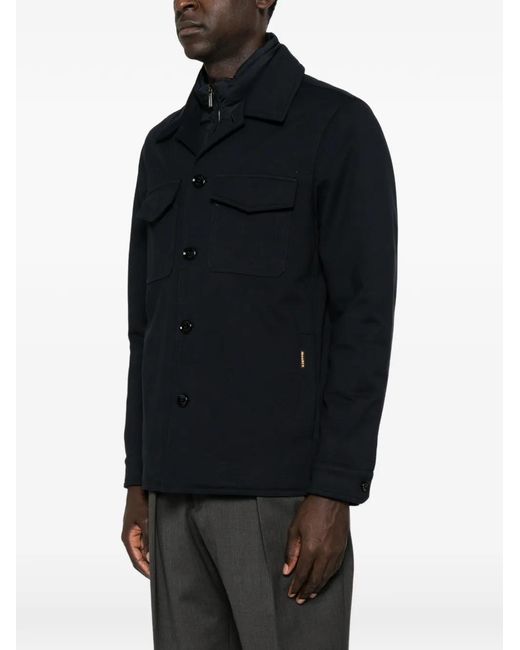 Moorer Black Torquato Button-Up Jacket for men