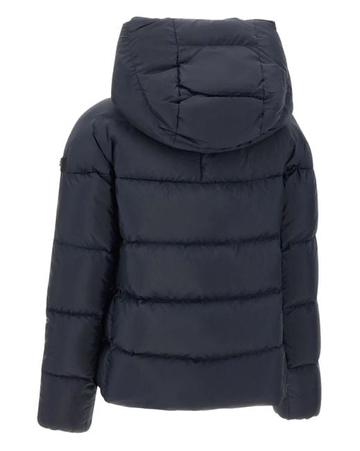 Peuterey Blue Wraparound-Hood Quilted Jacket