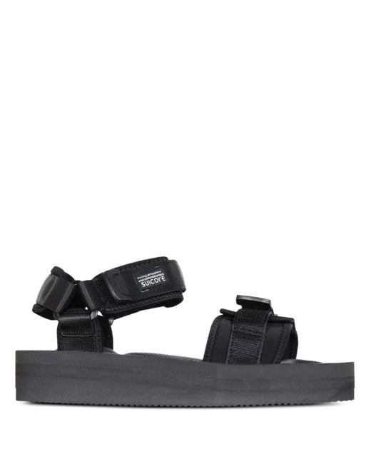 Suicoke Black Platform Strap Sandals