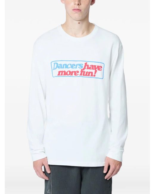 ACHM White Logo-Motif Long-Sleeves T-Shirt for men