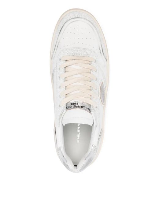 Philippe Model White Leather And Rubber Sneakers