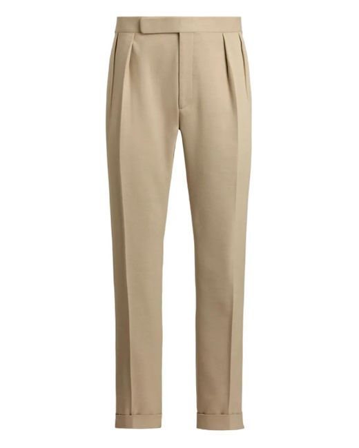 Ralph Lauren Natural Pleated-Cuff Trousers for men