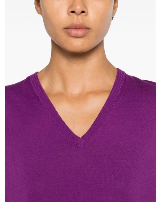 Psophia Purple V-Neck Sweater