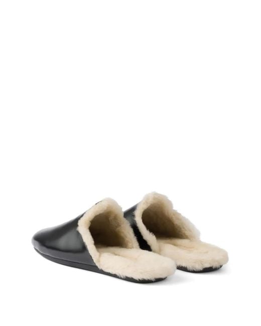 Prada Black Leather Mules