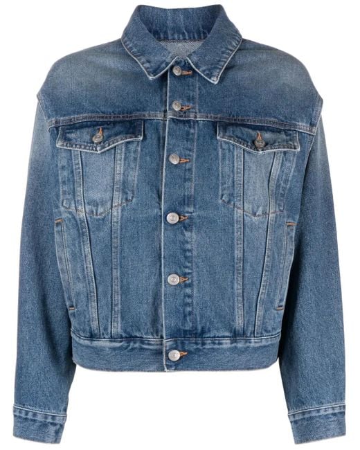 Blouson noir en denim à découpes MM6 by Maison Martin Margiela en coloris Blue