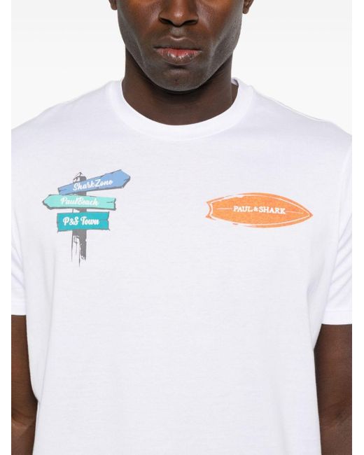 Paul & Shark T-Shirt mit Logo-Print in White für Herren