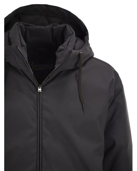 Giacca Con Cappuccio E Zip di Herno in Black da Uomo