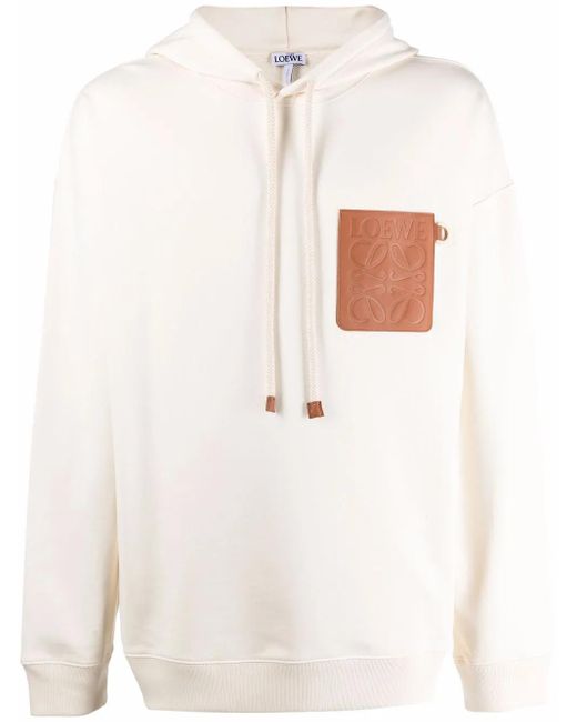 Loewe Natural Anagram Patch Drawstring Hoodie for men