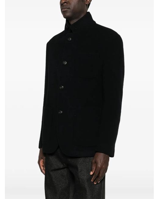 Corneliani Black Pocket Button Jacket for men