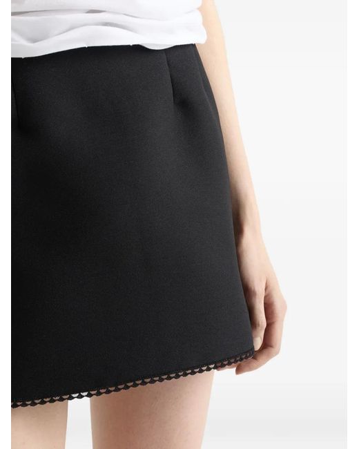 Prada Black Lace-Detail Mini Skirt