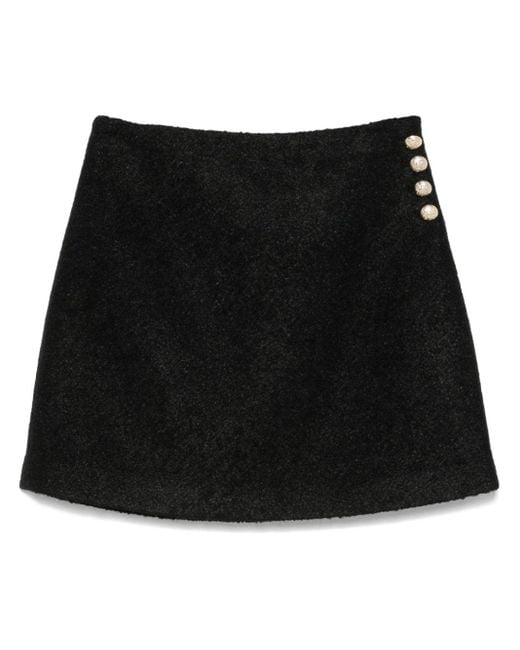 DUNST Black Bouclé Mini Skirt