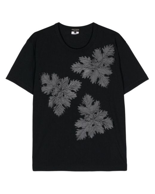 Comme des Garçons Black Leaf-appliqué Crew-neck T-shirt for men