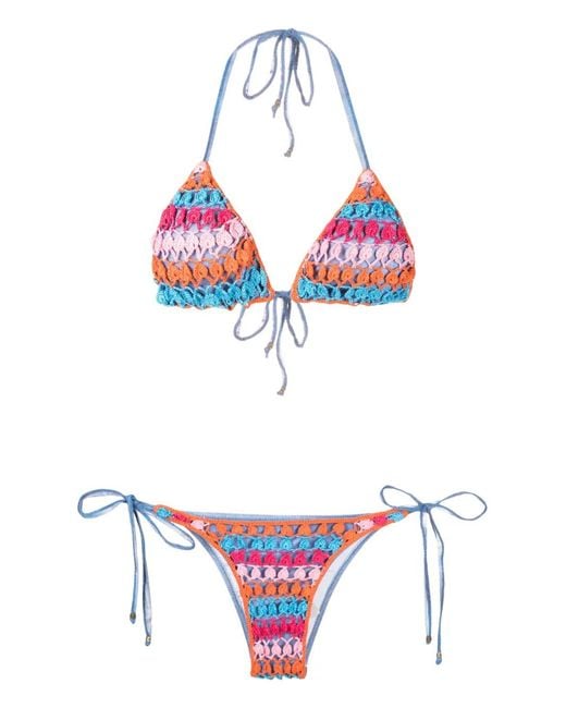 Amir Slama White Crochet-Knit Bikini Set