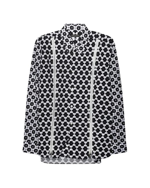 Comme des Garçons White Patterned Zip-Detail Shirt for men