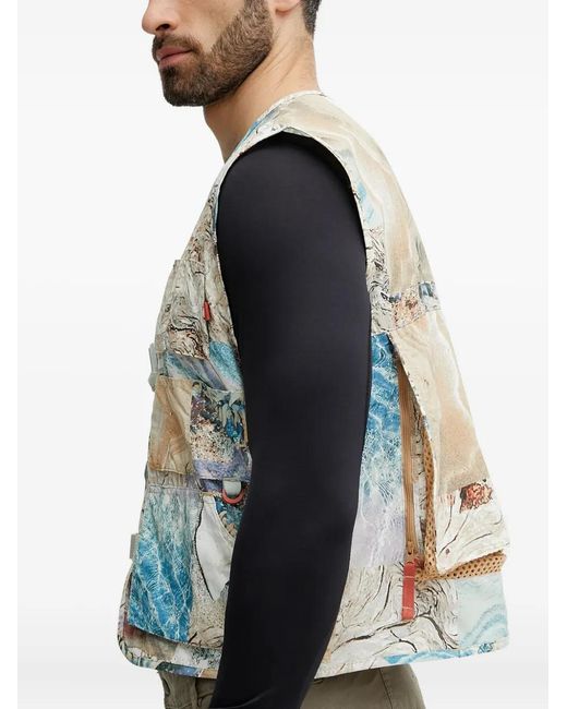Columbia Gray Gilet À Imprimé Patchwork for men