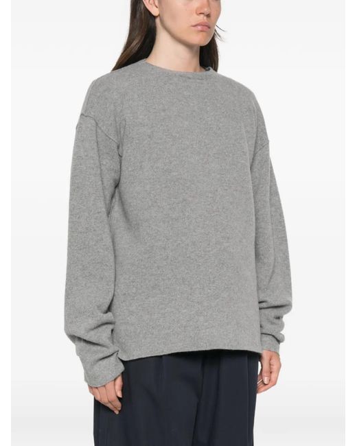Sofie D'Hoore Gray Crew-Neck Drop-Shoulder Sweater