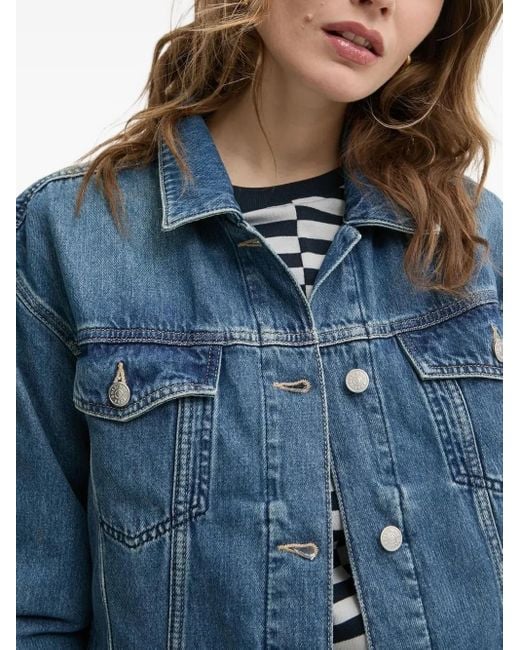 Boss Blue Jeansjacke mit Knopfverschluss