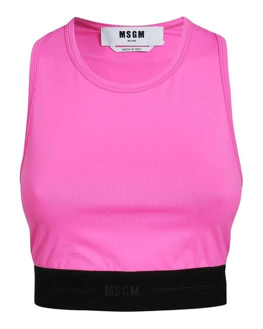 MSGM Tanktop Met Elastische Tailleband in het Pink