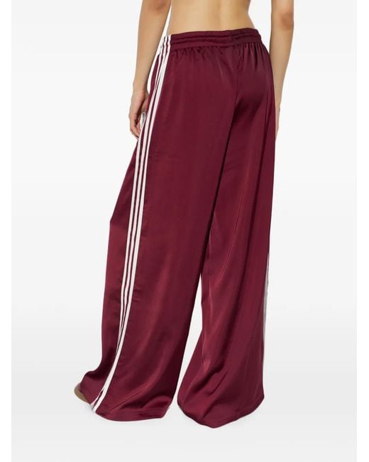 Adidas Purple Side-Stripe Wide-Leg Trousers