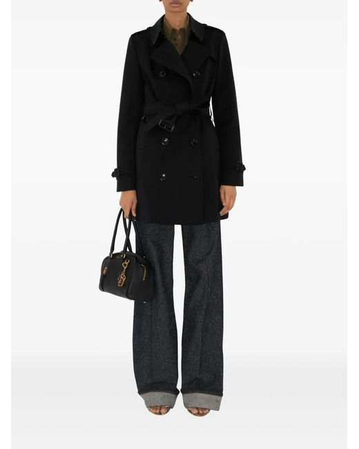 Burberry Black Short Chelsea Heritage Trench Coat
