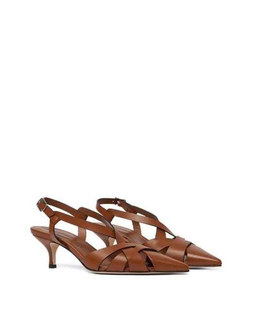 Scarosso Brown 55Mm Clio Cross-Strap Kitten Heels