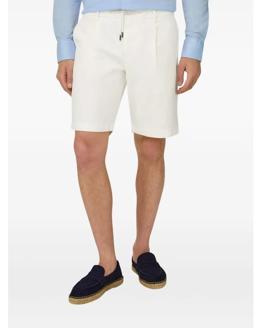 Boggi White Drawstring Shorts for men