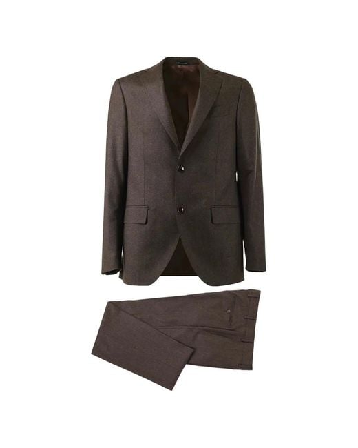 Al Duca D'aosta Black Single-Breasted Wool Suit for men