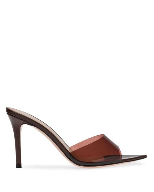 Gianvito Rossi Brown Pointed Plexiglass Sandals With 85Mm Heel