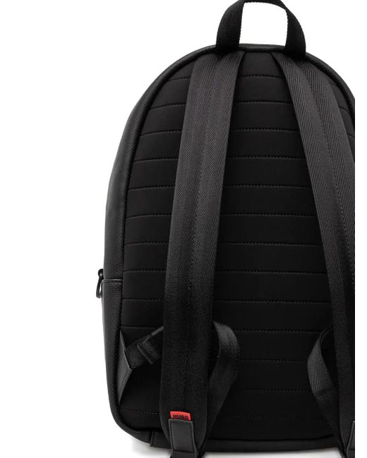 HUGO Black Perforated Backpack for men