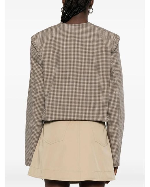 Chemise À Carreaux Nanushka en coloris Brown