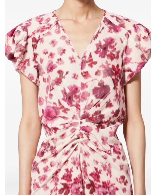 Isabel Marant Pink Terenae Printed Long Dress