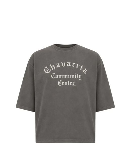 Willy Chavarria Gray Logo Round-Neck T-Shirt for men