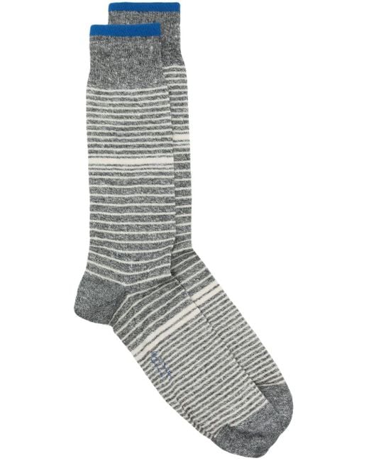 Paul Smith Gray Striped Ankle Socks for men