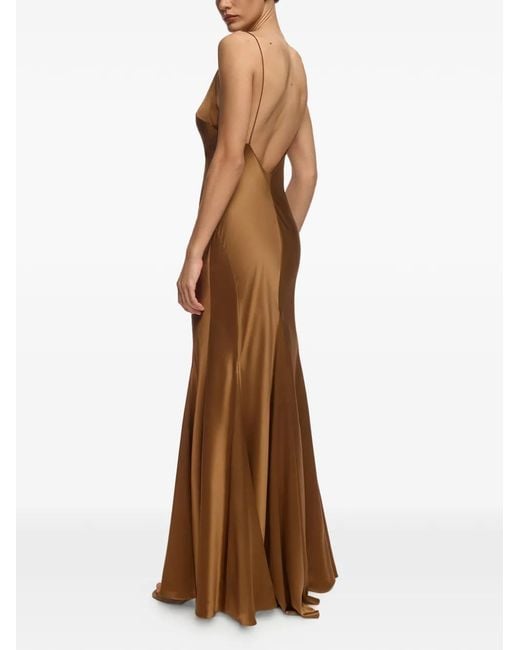 12 STOREEZ Brown Ava Silk Maxi Dress