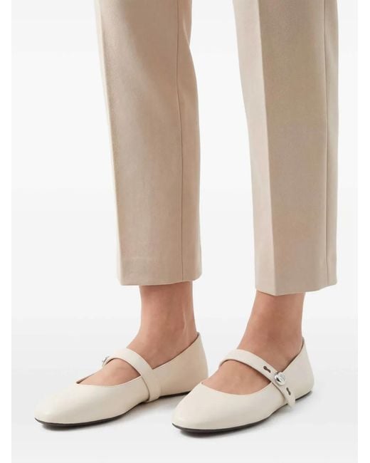 Tory Burch White Romy Leather Ballets
