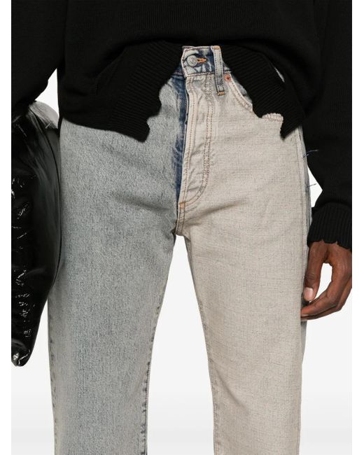 MM6 by Maison Margiela Gray Panelled Straight-Leg Jeans for men