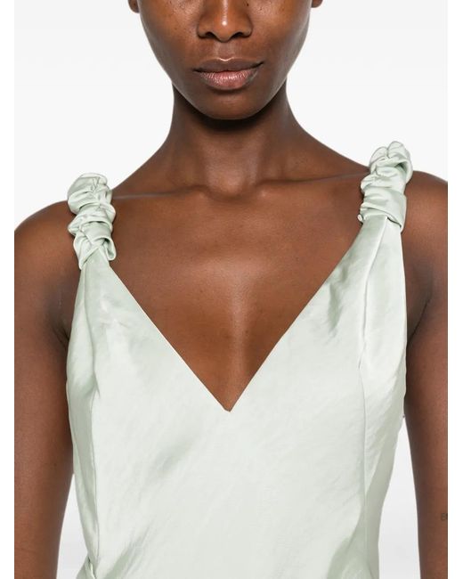 Arcina Ori White Madalena Ruched-Strap Maxi Dress