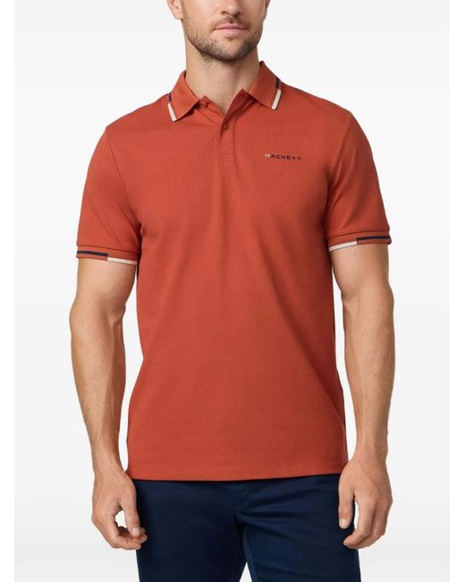 Hackett Red Tipped Jacquard Polo Shirt for men