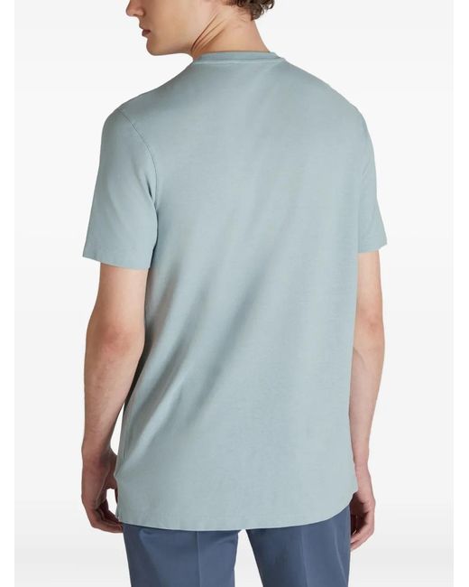 Zanone Blue Cotton T-Shirt for men