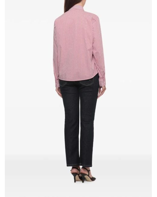 Emme Pink Crystal-Embellished Striped Shirt