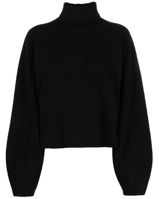 JOSEPH Roll-neck Merino Jumper in Black | Lyst