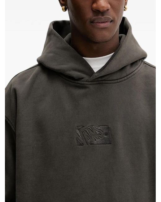 Vans Gray Logo-Embroidered Hoodie for men
