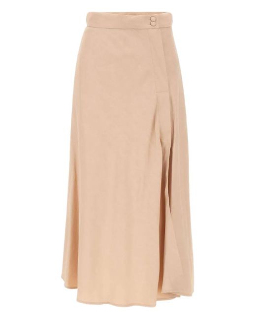 Kaos Natural Wrap Buttoned Straight Skirt