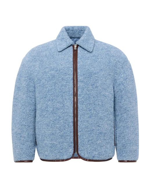 J.W. Anderson Blue Textured Zip-Front Jacket for men